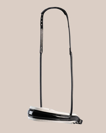 NOSEBAND | DOUBLE BRIDLE LACQUERED WHITE PADDING | BLACK No. 93