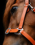 ORANGE LÄDERGRIMMA MED GRIMSKAFT