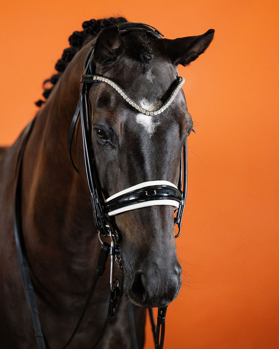 DOUBLE BRIDLE | LACQUERED WITH WHITE PADDING | BLACK No. 03